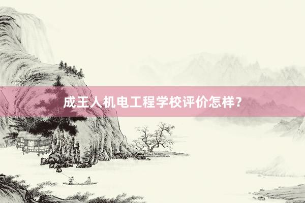 成王人机电工程学校评价怎样？
